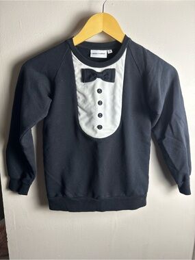 Mini Rodini black and white bow-tie tuxedo sweatshirt Size 7-9 Years